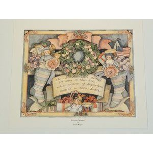 "Victorian Christmas Art Print by Susan Winget - Festive and Elegant Holiday Dec